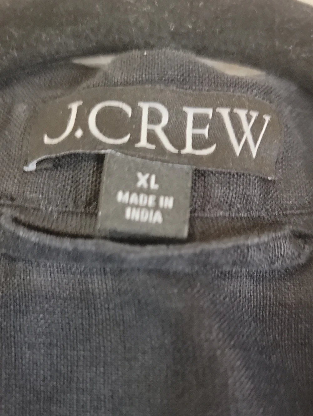 J. Crew Black Short-Sleeve Button-Front Mini Dress